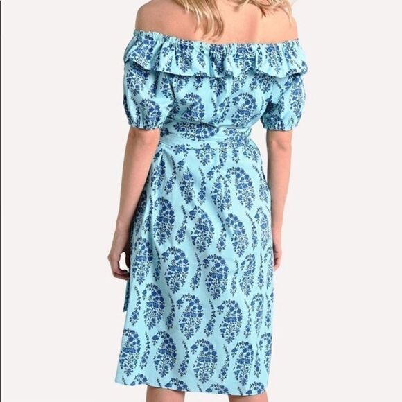 SOLD OUT ONLINE NWT M.D.S. Stripes Amy Striped Off-The-Shoulder Dress - Picture 2 of 5